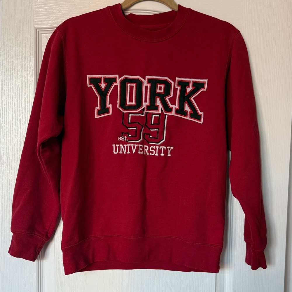 Vintage York University Red Unisex Sweater